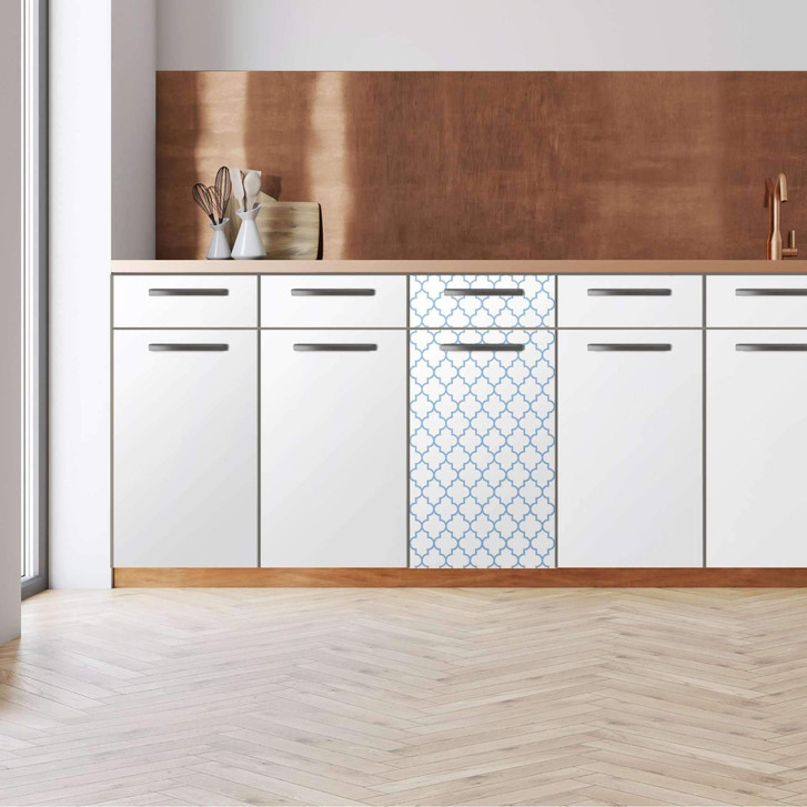 Küchenfolie - Unterschrank 40cm Breite - Retro Pattern - Blau - CR112635
