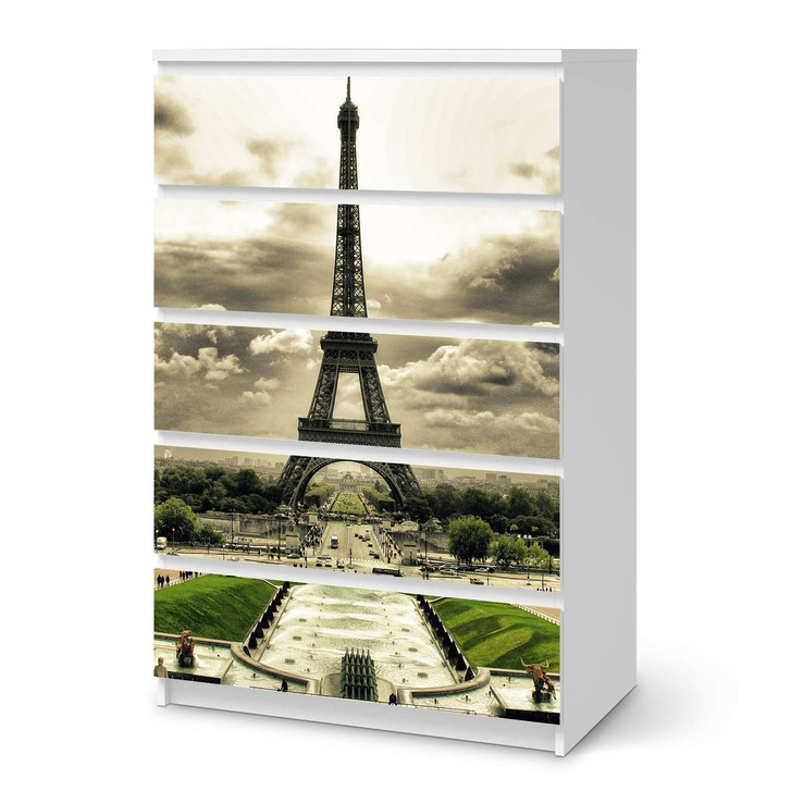Möbel Klebefolie IKEA Malm Kommode 6 Schubladen (hoch) - Eiffel Tower - CR113687