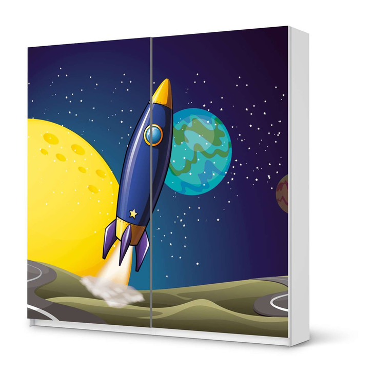 Möbel Klebefolie IKEA Pax Schrank 201cm Höhe - Schiebetür - Space Rocket - CR113907