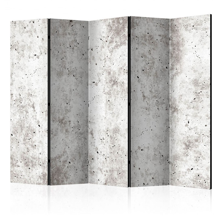 Paravent, Raumteiler freistehend, Trennwand - Urbaner Stil: Beton, 5-teilig - 225 x 172 cm - WA453197