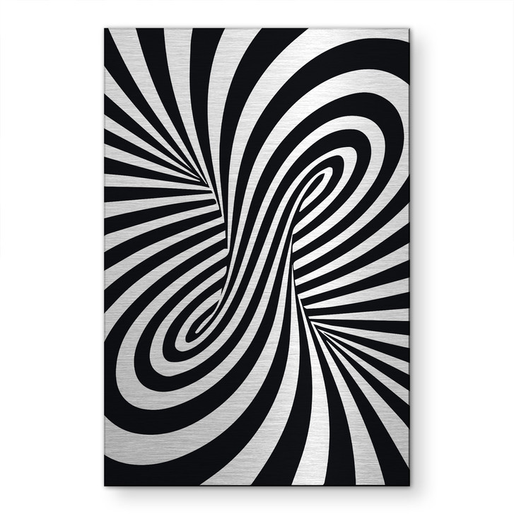 Alu-Dibond gebürstet mit Silbereffekt - Optische Retro Illusion - WA512364