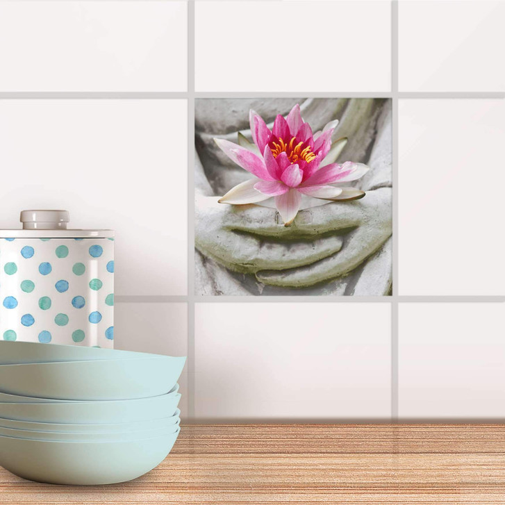 Fliesenaufkleber - Flower Buddha - CR100948