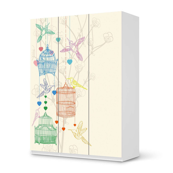 Folie IKEA Pax Schrank 201cm Höhe - 3 Türen - Birdcage - CR105738