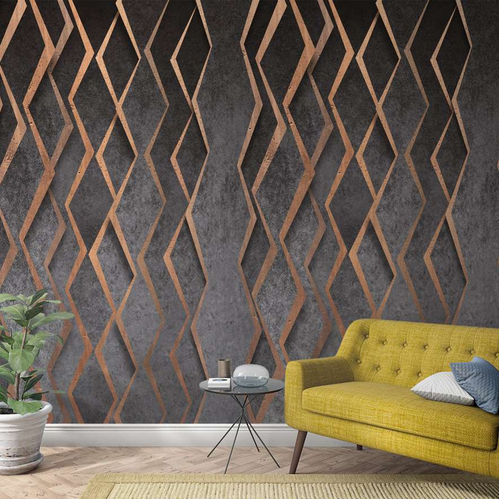 Fototapete in 3D-Optik Anthrazit, Bronze ,Grafisch 2.70 x 1.59 m - WA448967