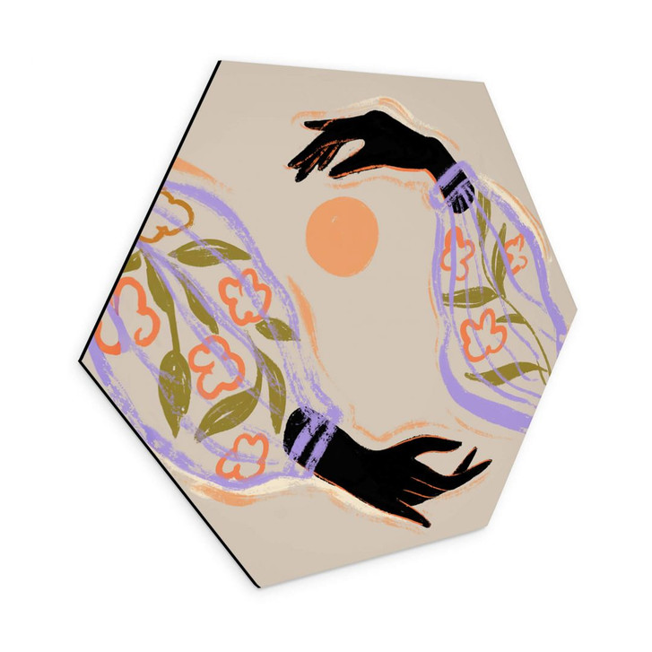 Hexagon Wandbild Arty Guava - Umarme die Sonne - Alu-Dibond - WA393874