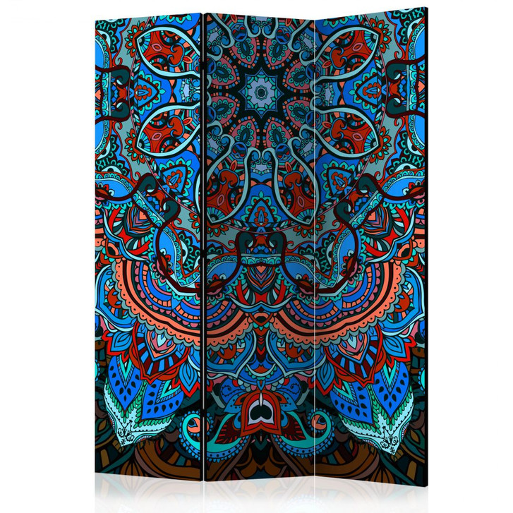 Paravent, Raumteiler freistehend, Trennwand - Blaue Fantasie - WA453529