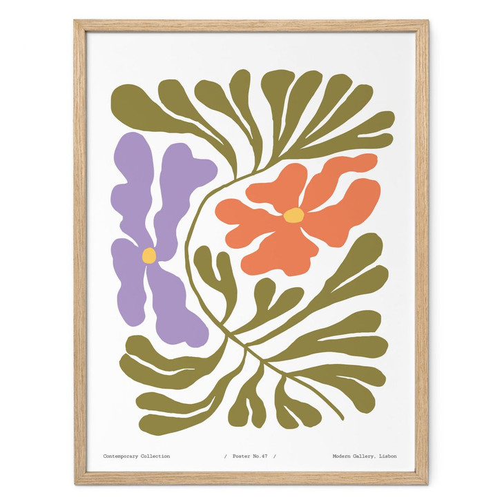 Poster Abstrakte Blumen im Retro-Stil - Treechild - WA483740