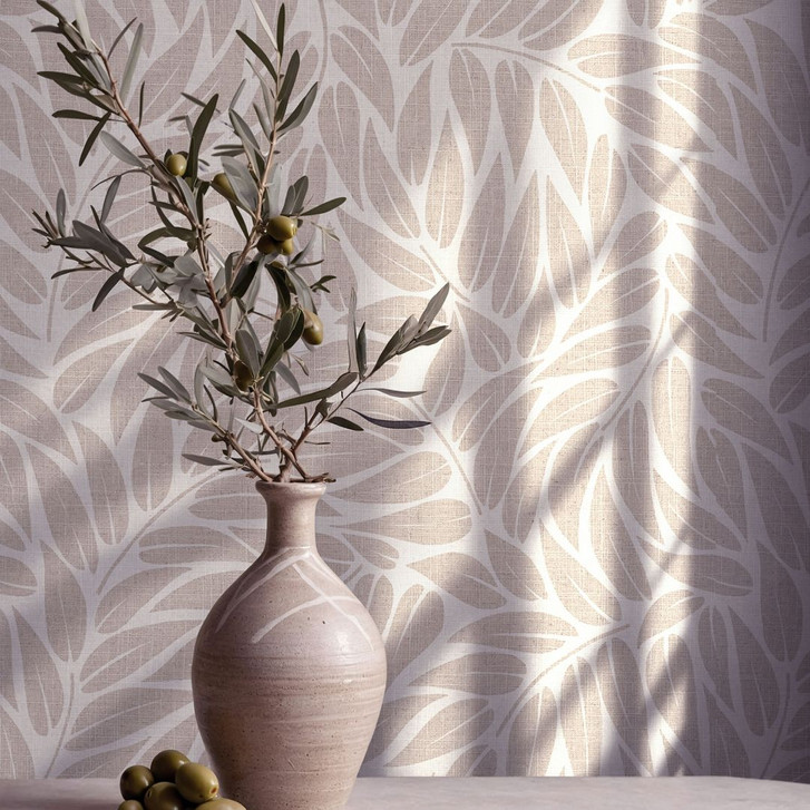 Vliestapete Blätter Floral Natur matt in Beige - WA497364