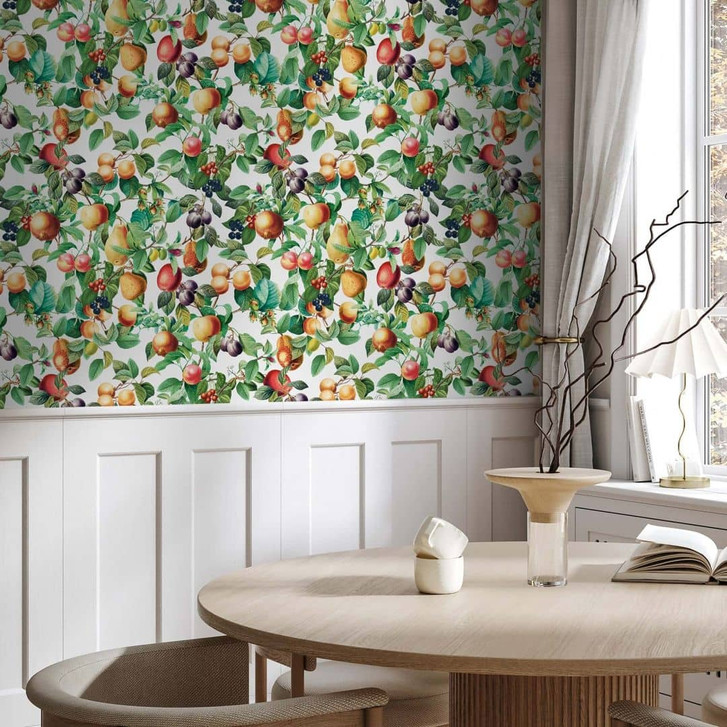 Vliestapete Früchte, Blätter Floral Natur matt in Schwarz - WA473035