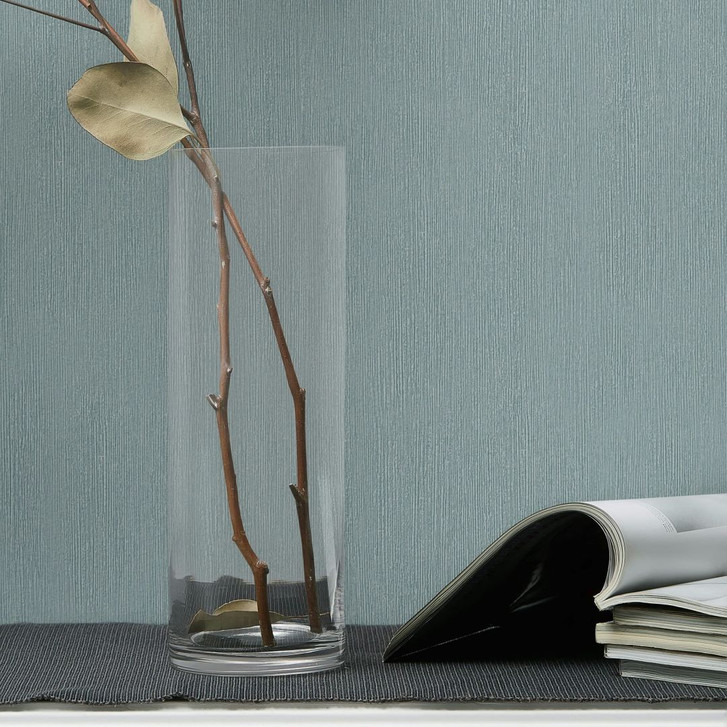 Vliestapete in Textiloptik mit strukturierter Oberfläche blau Uni - WA445425