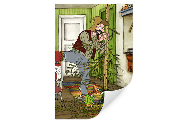Wallprint Pettersson und Findus - Ein Weihnachtsbaum für Männer - WA188155