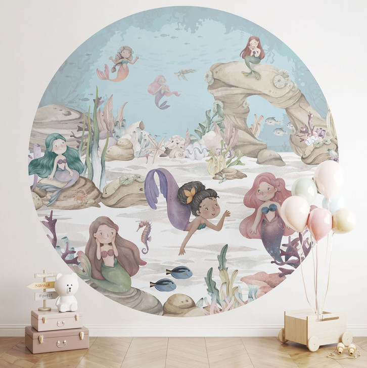 Fototapete Magisches Unterwasserreich der Meerjungfrauen - Oliver Robins - Rund - Selbstklebend/Vlies - WA470828