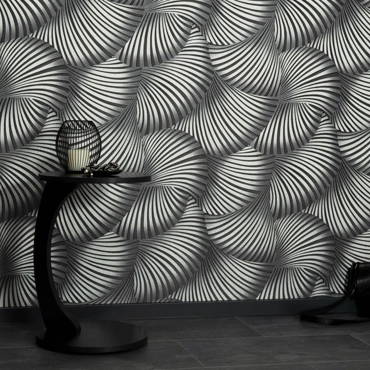 Guido Maria Kretschmer Grafiktapete Twill Fashion for Walls 5 silber - WA485162