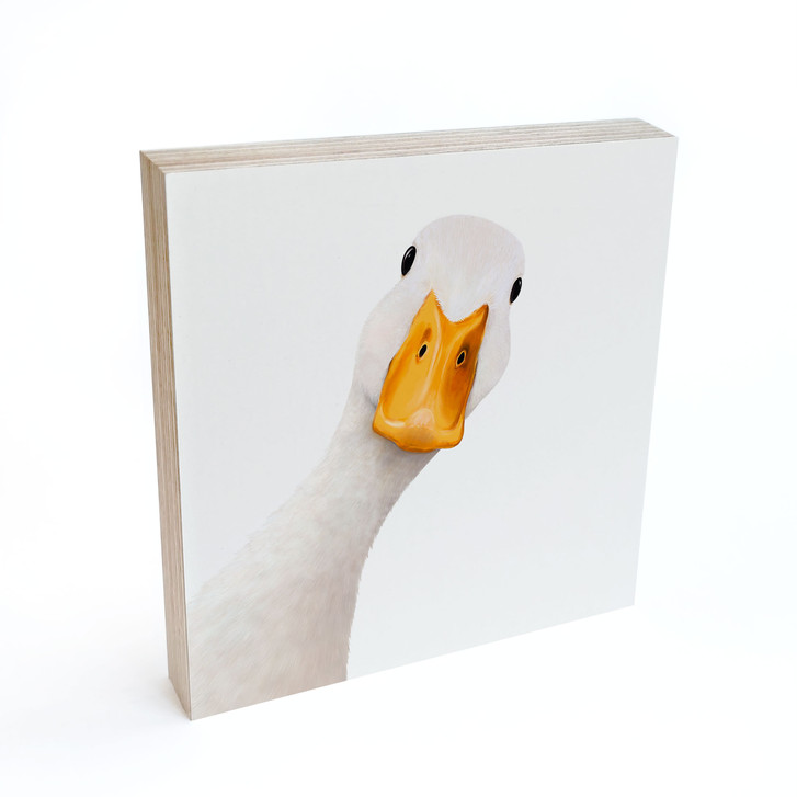 Holzbild zum Hinstellen - Neugierige Gans - Korenkova - 15 x 15 cm - WA510516