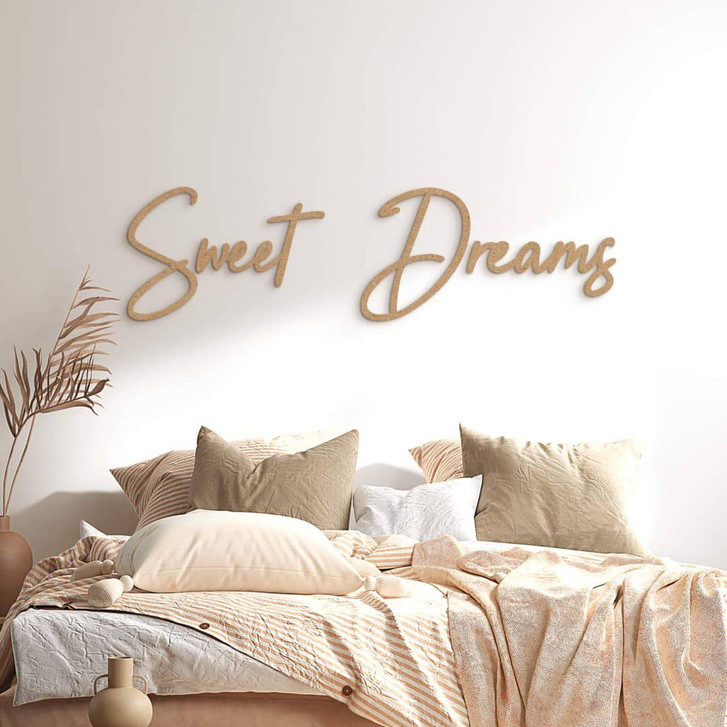 3D-Deko-Schriftzug Sweet Dreams – MDF-Holzdesign für moderne Wandgestaltung - 146 x 40 cm - RS103002