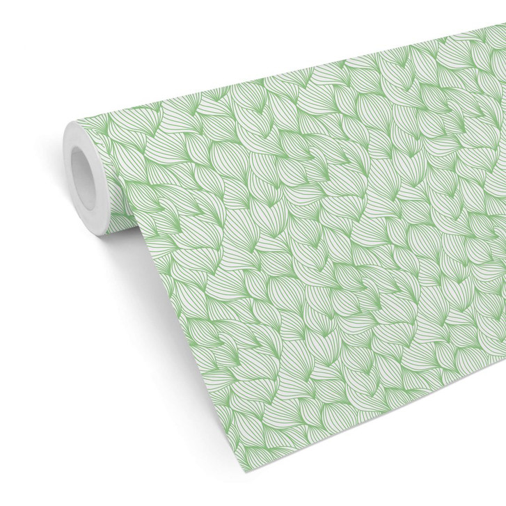 Mustertapete - Grafische Wellen - grün - WA236474
