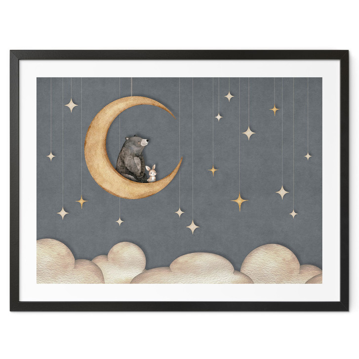 Poster Hase und Bär auf dem Mond - Oliver Robins - WA515188
