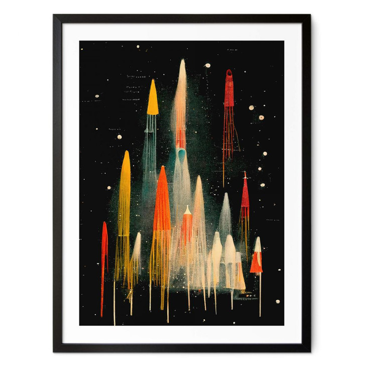 Poster Treechild - Bunte Raketen auf galaktischer Reise - WA380624