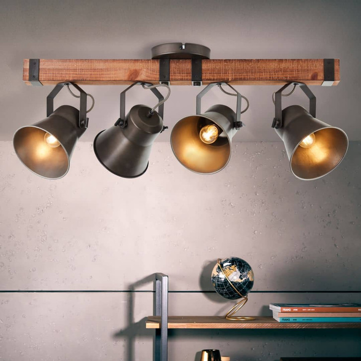 Spotbalken Eva, metallic, 78 x 28 cm, Holz Innenleuchte - WA438622