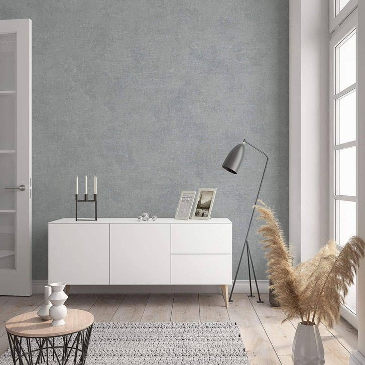 Vliestapete mit moderner einfarbiger Optik und Struktur in grau Uni - WA450304