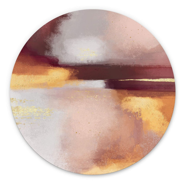 Wandbild Fredriksson - Burgunder und Bernstein - Alu-Dibond Rund - WA382902