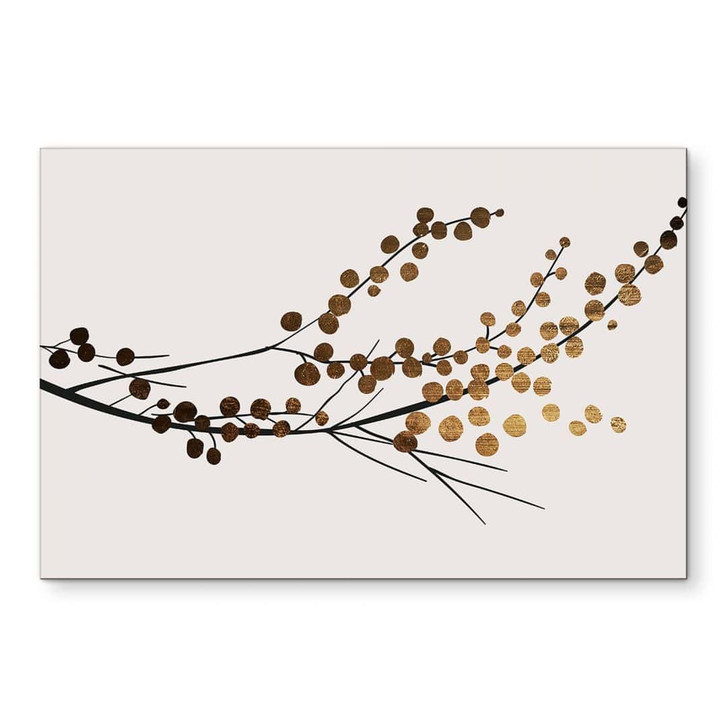 Wandbild Goldener Zweig - Kubistika - Alu-Dibond - WA421756