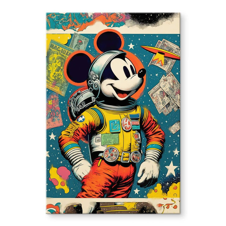 Acrylglasbild Treechild - Mickey als Astronaut im Retro Stil - WA479339
