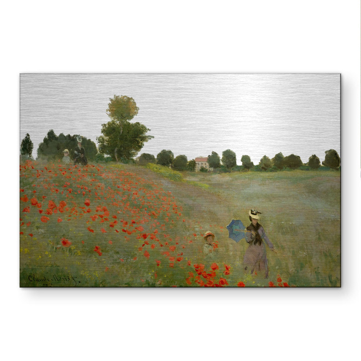 Alu-Dibond gebürstet mit Silbereffekt - Mohnfeld bei Argenteuil - Monet - WA519055