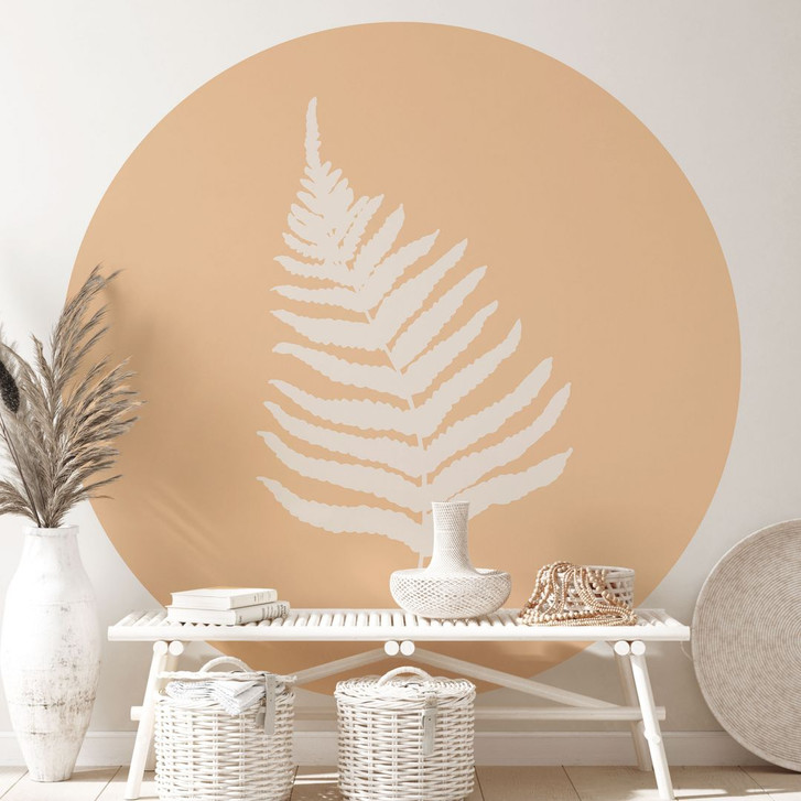 Fototapete Farnblatt Silhouette - 1X Studio - Rund - Selbstklebend/Vlies - WA468009