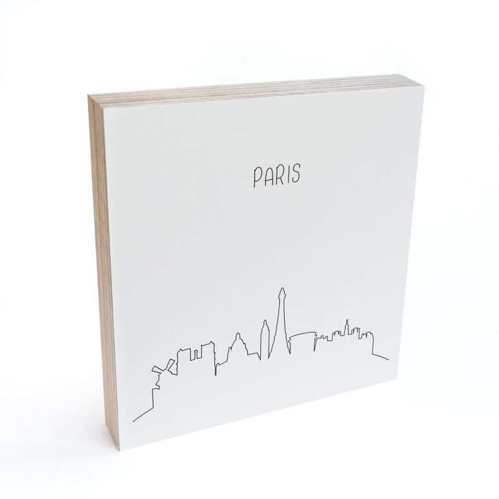 Holzbild zum Hinstellen - Skyline Paris Outline - 15x15cm - WA295690