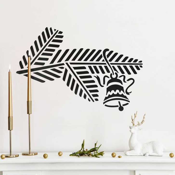 Wandtattoo Weihnachten - Tannenzweig mit Glöckchen - WA431017