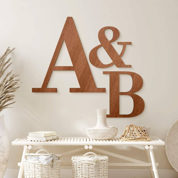 Holzbuchstaben Mahagoni - Schriftart Bodoni - WA133018