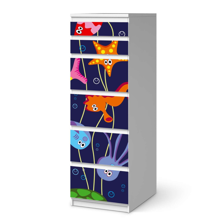 Klebefolie IKEA Malm Kommode 6 Schubladen (schmal) - Underwater Life - CR111713