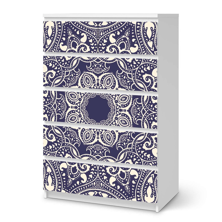 Möbel Klebefolie IKEA Malm Kommode 6 Schubladen (hoch) - Blue Mandala - CR113665