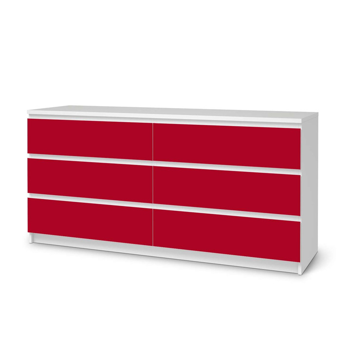 Möbelfolie IKEA Malm Kommode 6 Schubladen (breit) - Rot Dark - CR116617