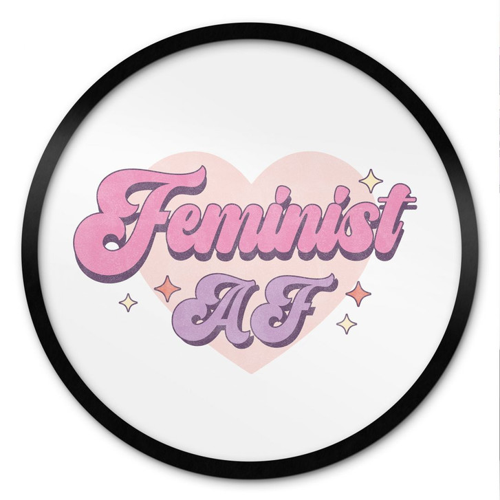 Poster Feminist AF Rosa Herz - Rund - WA499015