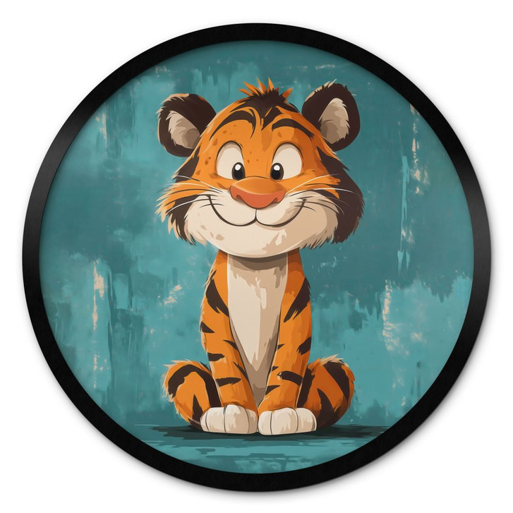 Poster Fröhliches Tigerbaby - Magnusson - Rund - WA437238