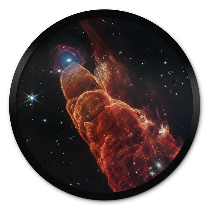 Poster James Webb Telescope - Kosmischer Wirbelsturm Herbig Haro 49/50 - Rund - WA460308