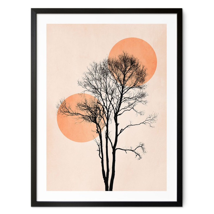 Poster Sonne und Mond in Orange - Kubistika - WA409229