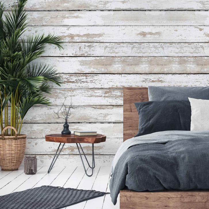 Fototapete Holzpanele Wood2 in grau beige - Vliestapete Designwalls 2 - 2.55x3.5 m - WA385982