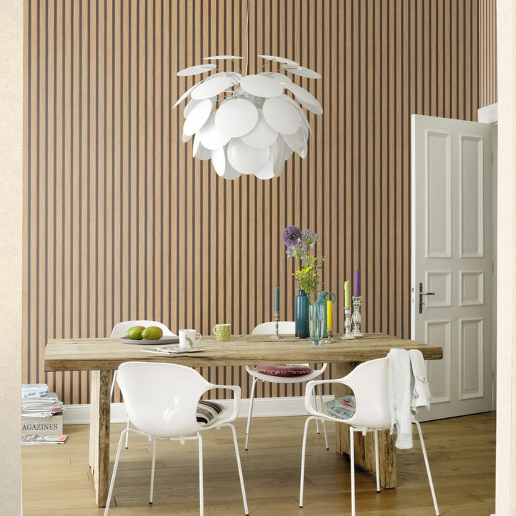 Holzoptiktapete, Holzpaneeltapete Factory V braun - WA428615