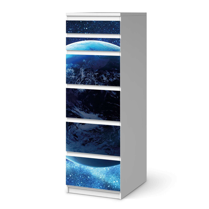 Klebefolie IKEA Malm Kommode 6 Schubladen (schmal) - Planet Blue - CR111680