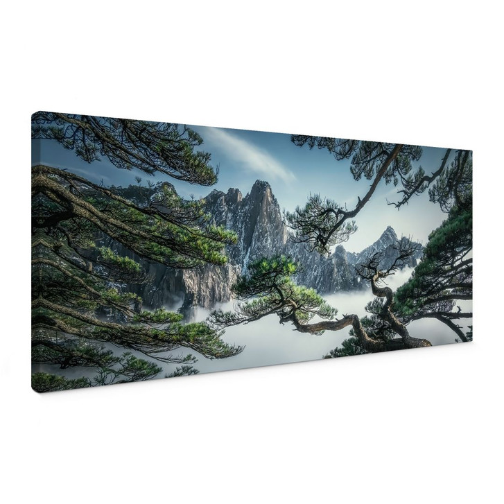 Leinwandbild Kiefernwald im Huang Shan Gebirge - NingYun Ye - Panorama - WA434438