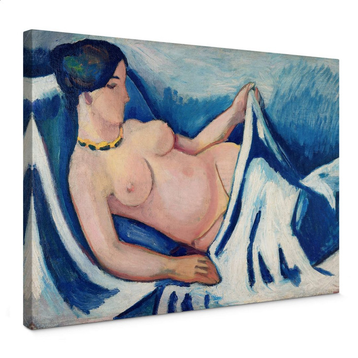 Leinwandbild Macke - Liegender weiblicher Akt - WA369504