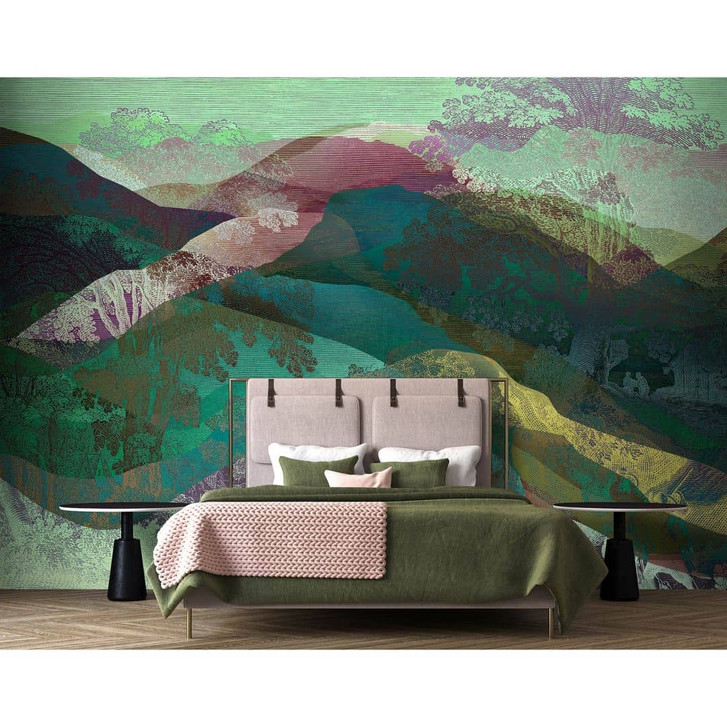 Livingwalls Fototapete Walls by Patel 3 Hidden Valley 2 grün, blau, gelb, lila, rot - WA327917