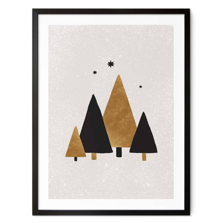 Poster Weihnachtsbäume mit Sternen - Weihnachtsposter - Orara Studio - WA408511