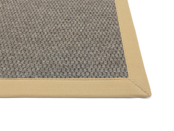Saba Wollweb 5cm Bordürenteppich Rechteck Wunschmass in Stone - TS431341