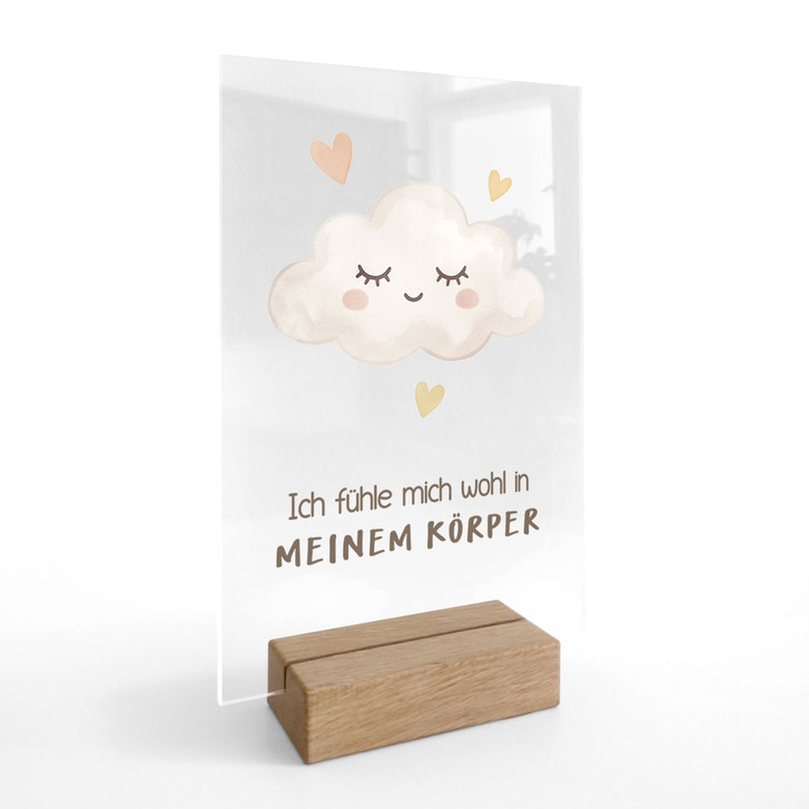 Tischaufsteller mit Wolke - kindgerechte Bestärkung 