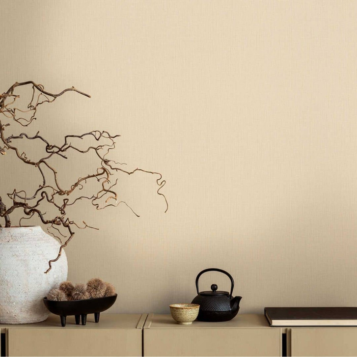 Unitapete Creme - Vliestapete mit feiner Struktur für warme Wohnräume - WA465303