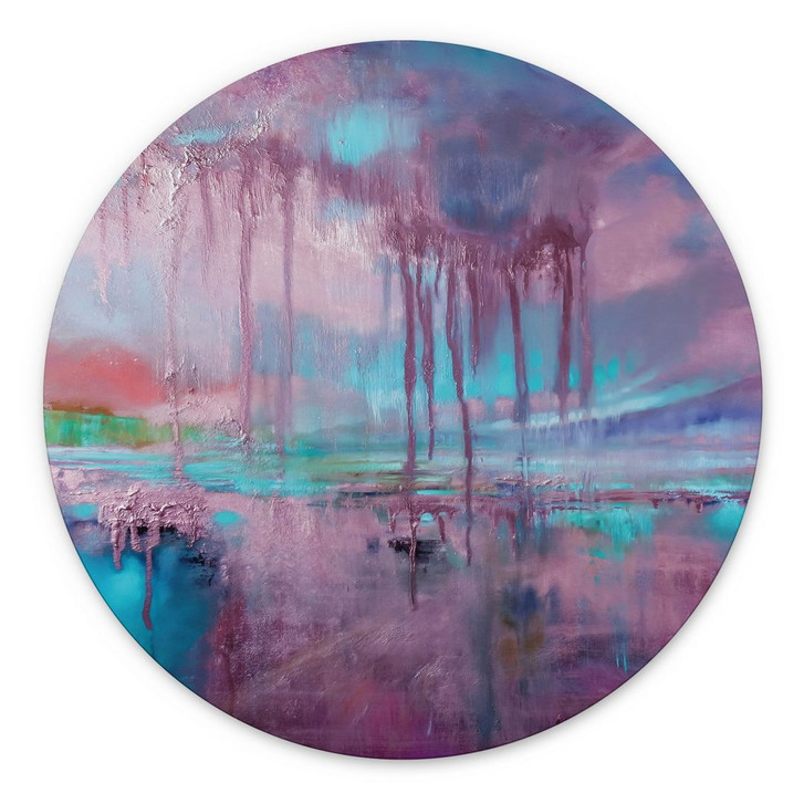 Wandbild Violetter Regen über blauem Dunst - Schmucker - Alu-Dibond Rund - WA492468